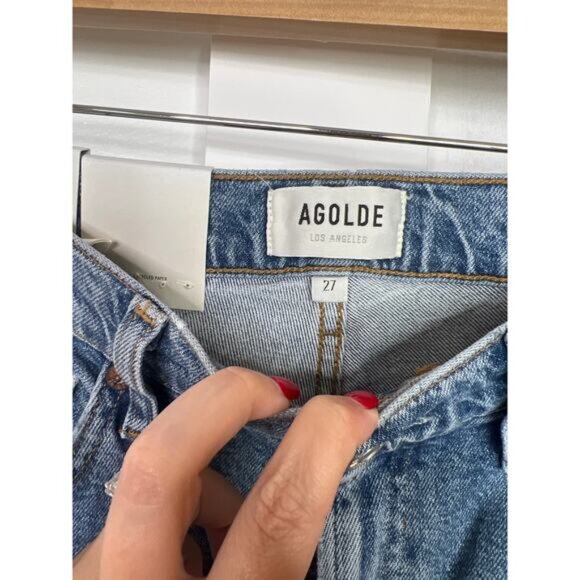 NWT Agolde Wilder Whiplash Midrise Comfort Straight Leg Jeans Blue Size: 27 - Picture 4 of 8
